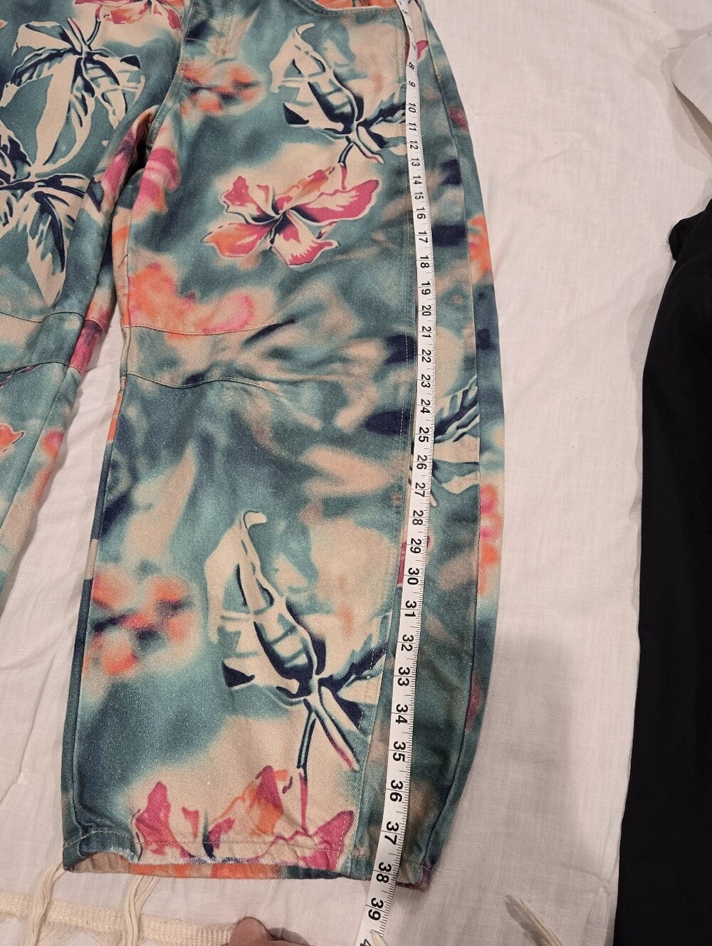 Free People Good Luck Barrel Jeans Pool Floral 30 - Picture 14 of 15